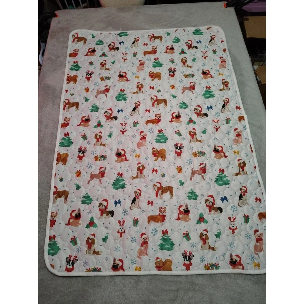 BAMY 2 Pcs Washable Dog Pee Pads Christmas Pet Training Pads Non-Slip Waterproof